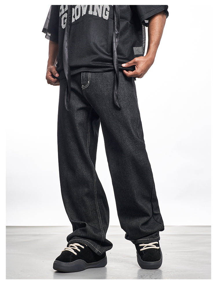 F3F Select Black Basic Wide Leg Jeans | Face 3 Face