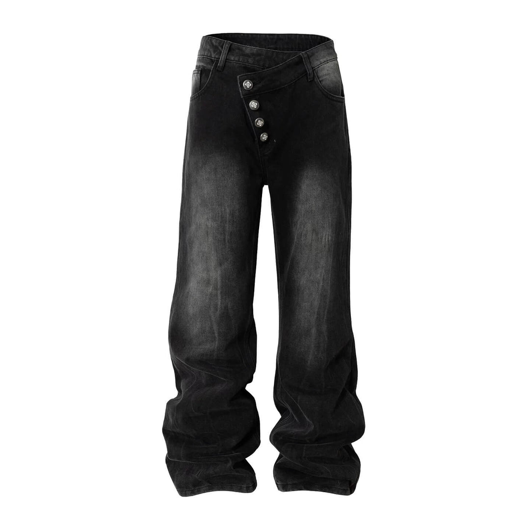 YADcrew Crossover Waist Washed Jeans | Face 3 Face