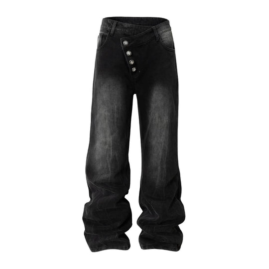 YADcrew Crossover Waist Washed Jeans | Face 3 Face