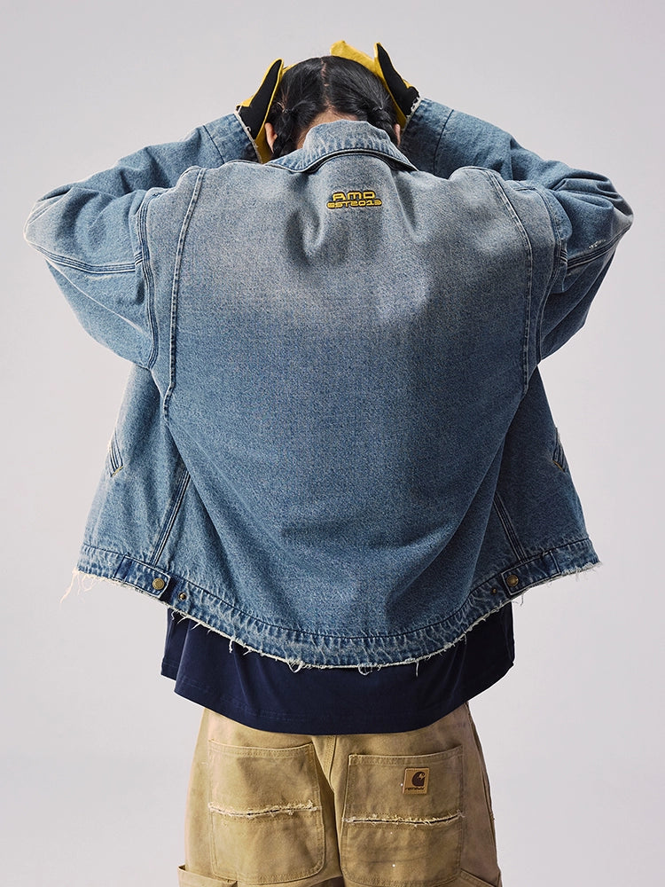 Remedy Washed Denim Zip Up Work Jacket | Face 3 Face