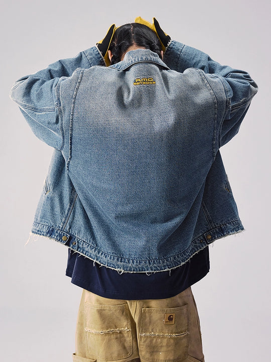 Remedy Washed Denim Zip Up Work Jacket | Face 3 Face