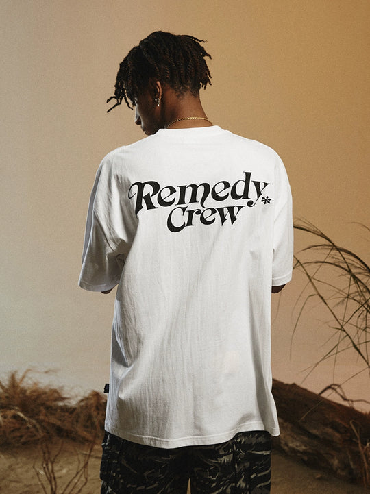Remedy Gothic Font Logo Print Basic Tee | Face 3 Face