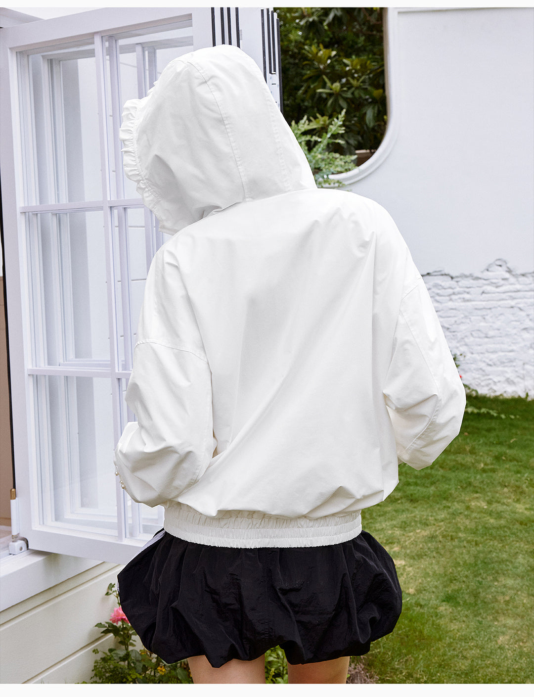 MEDM Pearl Logo Lace Hooded Zip Jacket | Face 3 Face