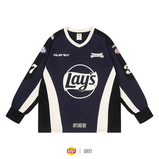 1807 × Lay’s Patchwork Long Sleeve Hockey Jersey | Face 3 Face