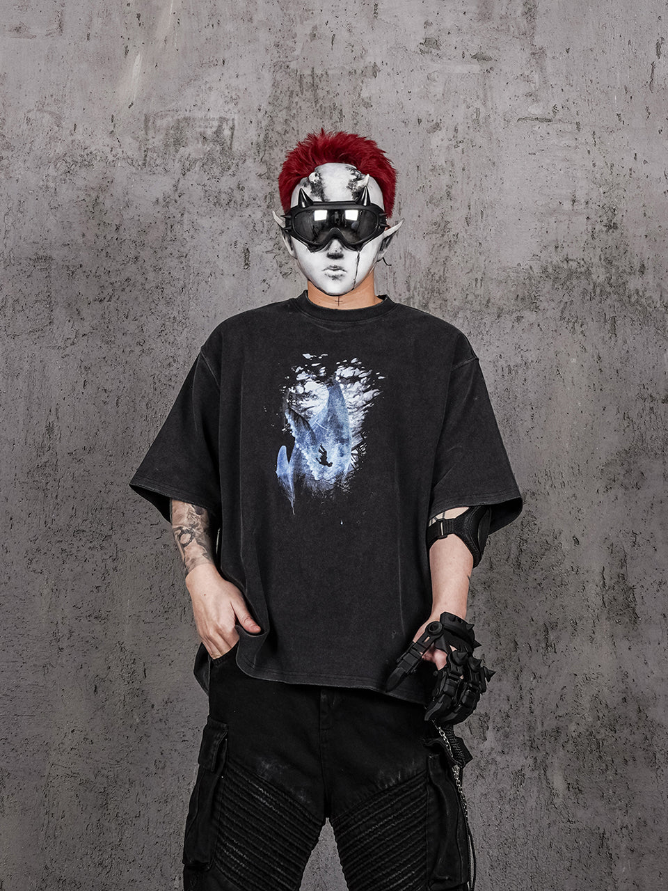 UNDERWATER Vintage Washed Destroyed Print Tee | Face 3 Face