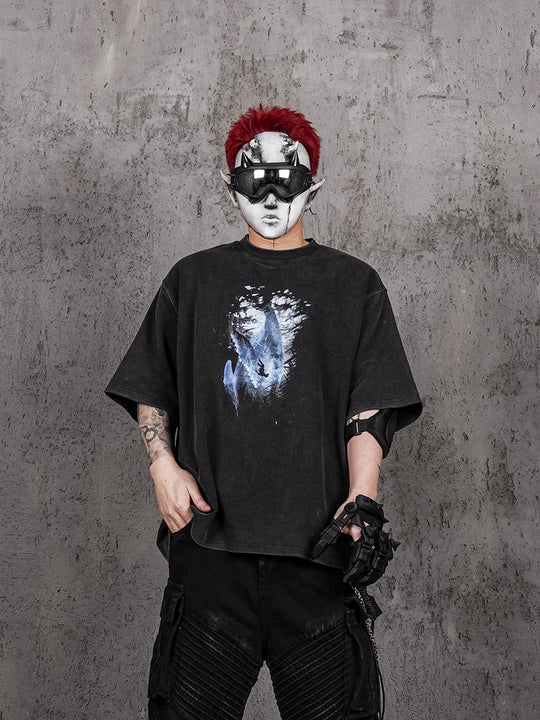 UNDERWATER Vintage Washed Destroyed Print Tee | Face 3 Face