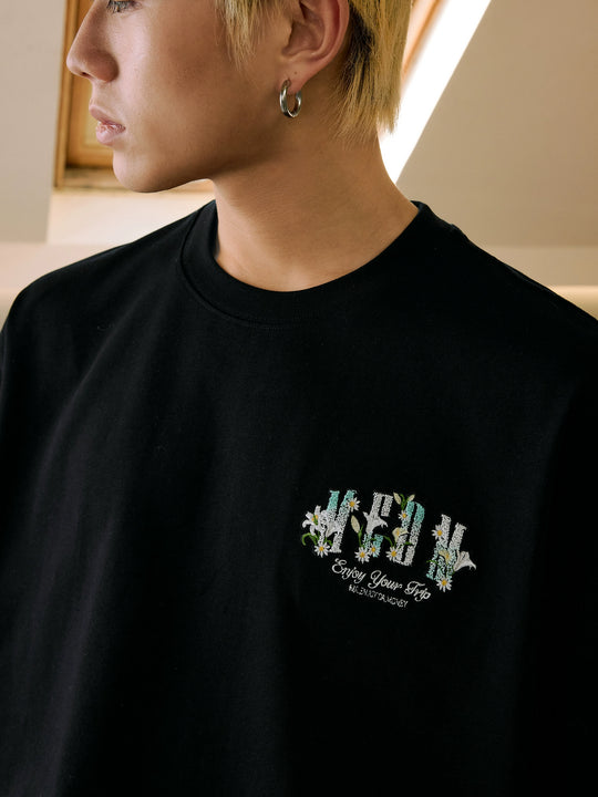 MEDM Flower Terry Logo Embroidery Tee | Face 3 Face