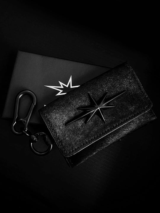 Remedy Metal Studded Keychain Coin Card Leather Wallet | Face 3 Face