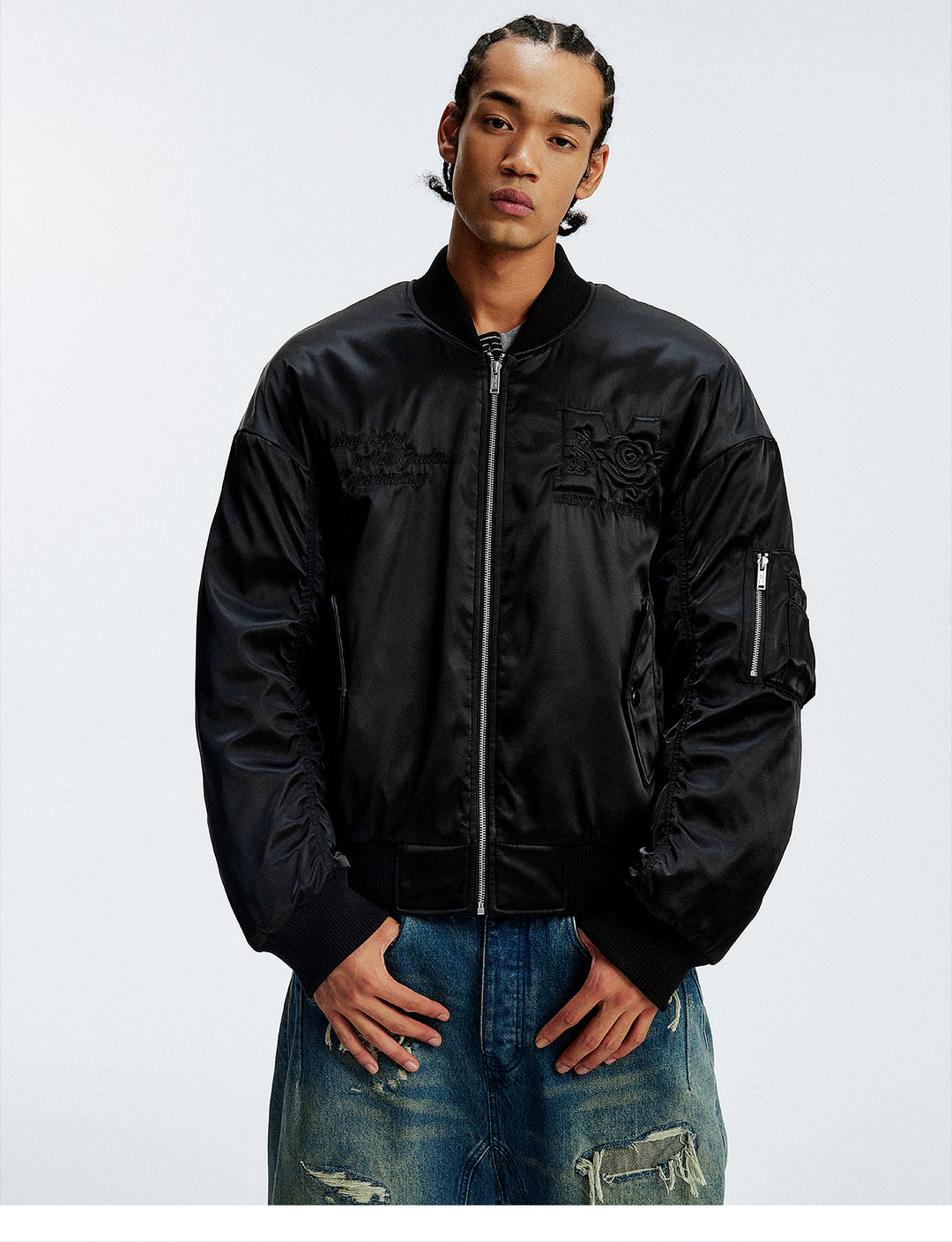 MEDM 3D Rose Foam MA-1 Bomber Jacket | Face 3 Face