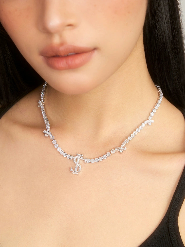 Small Town Kid Butterfly Zirconia Full Diamond Chain Necklace | Face 3 Face