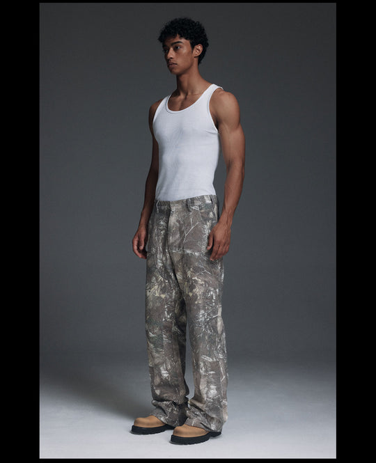NOVACAM Tree Camo Double-Knee Flared Painter Pants | Face 3 Face