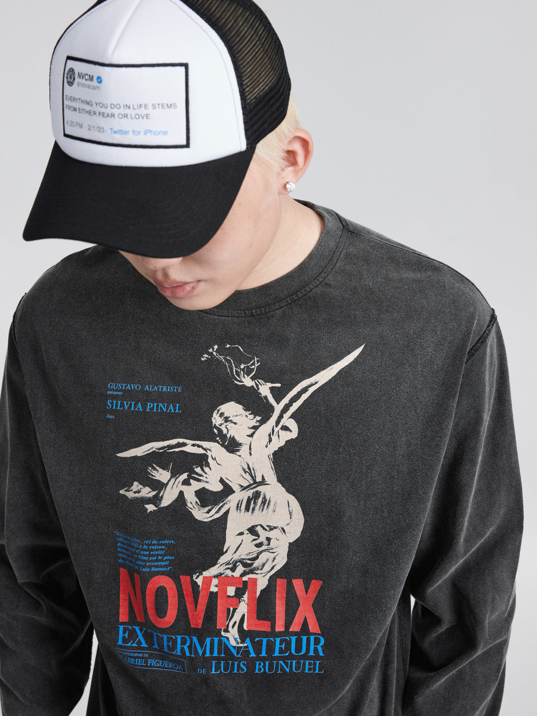 NOVACAM Archangel Vintage Washed Backstitch Long Sleeve Tee | Face 3 Face