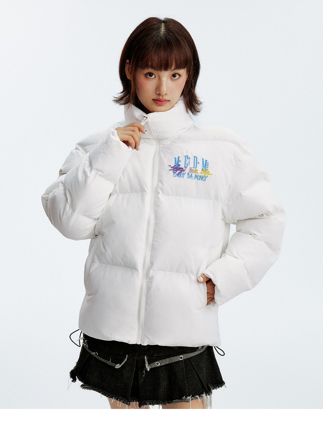 MEDM Gradient Embroidered Puffer Jacket | Face 3 Face