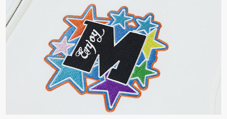 MEDM Blooming Star Embroidered Zip-Up Hoodie | Face 3 Face