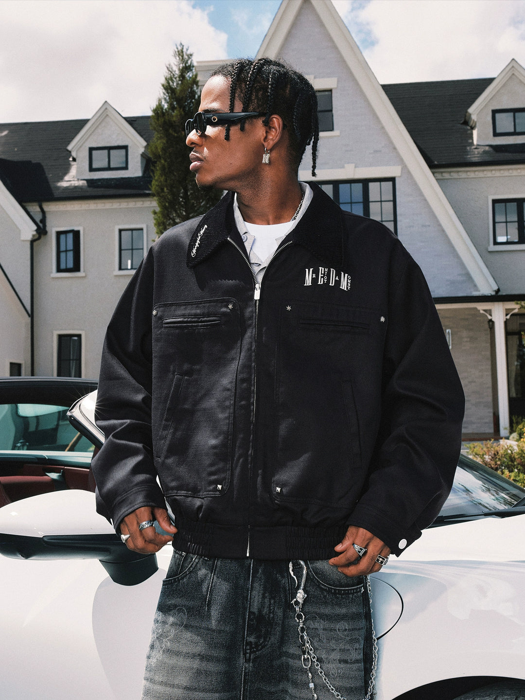 MEDM Studded Harrington Jacket | Face 3 Face