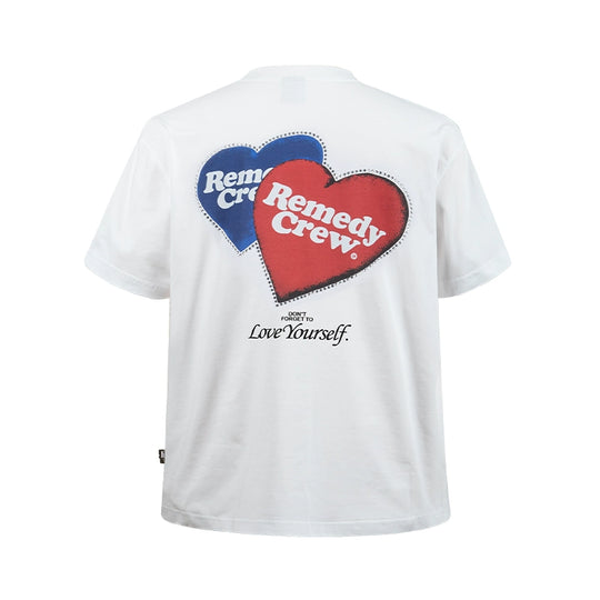 Remedy Blue and Red Love Heart Rhinestone Tee | Face 3 Face