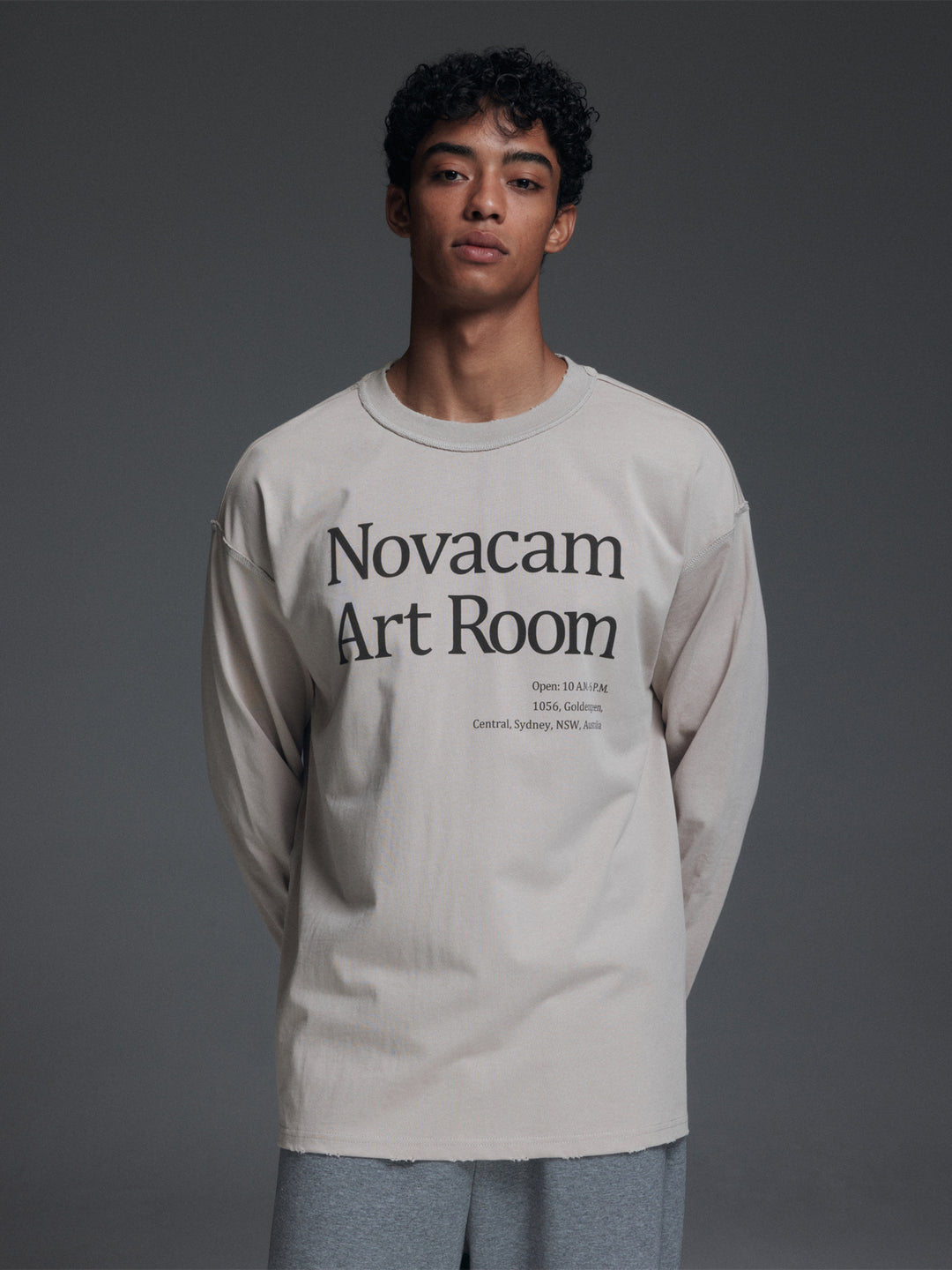 NOVACAM Novacam Art Room Backstitching Frayed Long Sleeve Tee | Face 3 Face