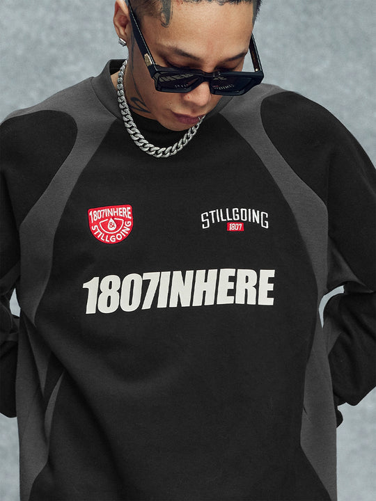 1807 Patchwork Number Sports Long Sleeve Tee | Face 3 Face