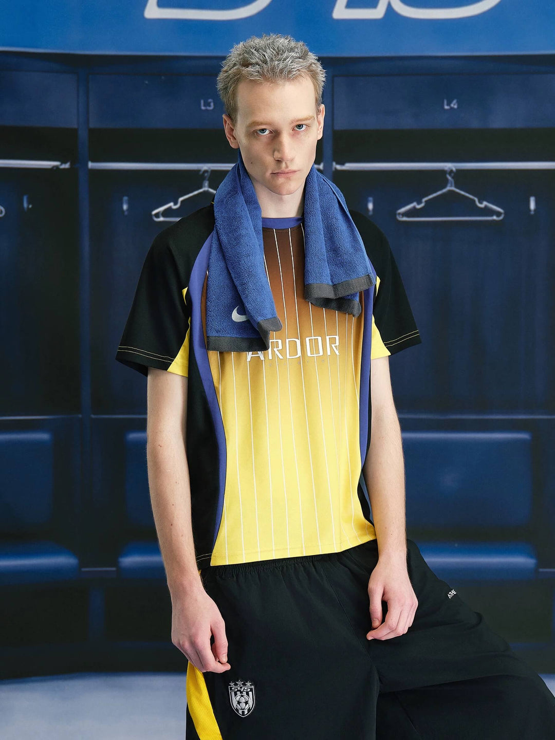 S45 Striped Gradient Short Sleeve Polo Soccer Jersey | Face 3 Face