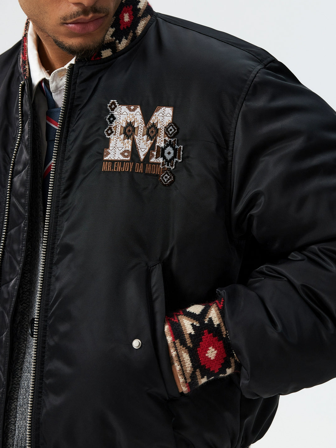 MEDM Ethnic Trim MA-1 Bomber Jacket | Face 3 Face