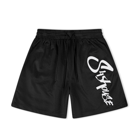 S45 Mesh Logo Print Basketball Shorts | Face 3 Face