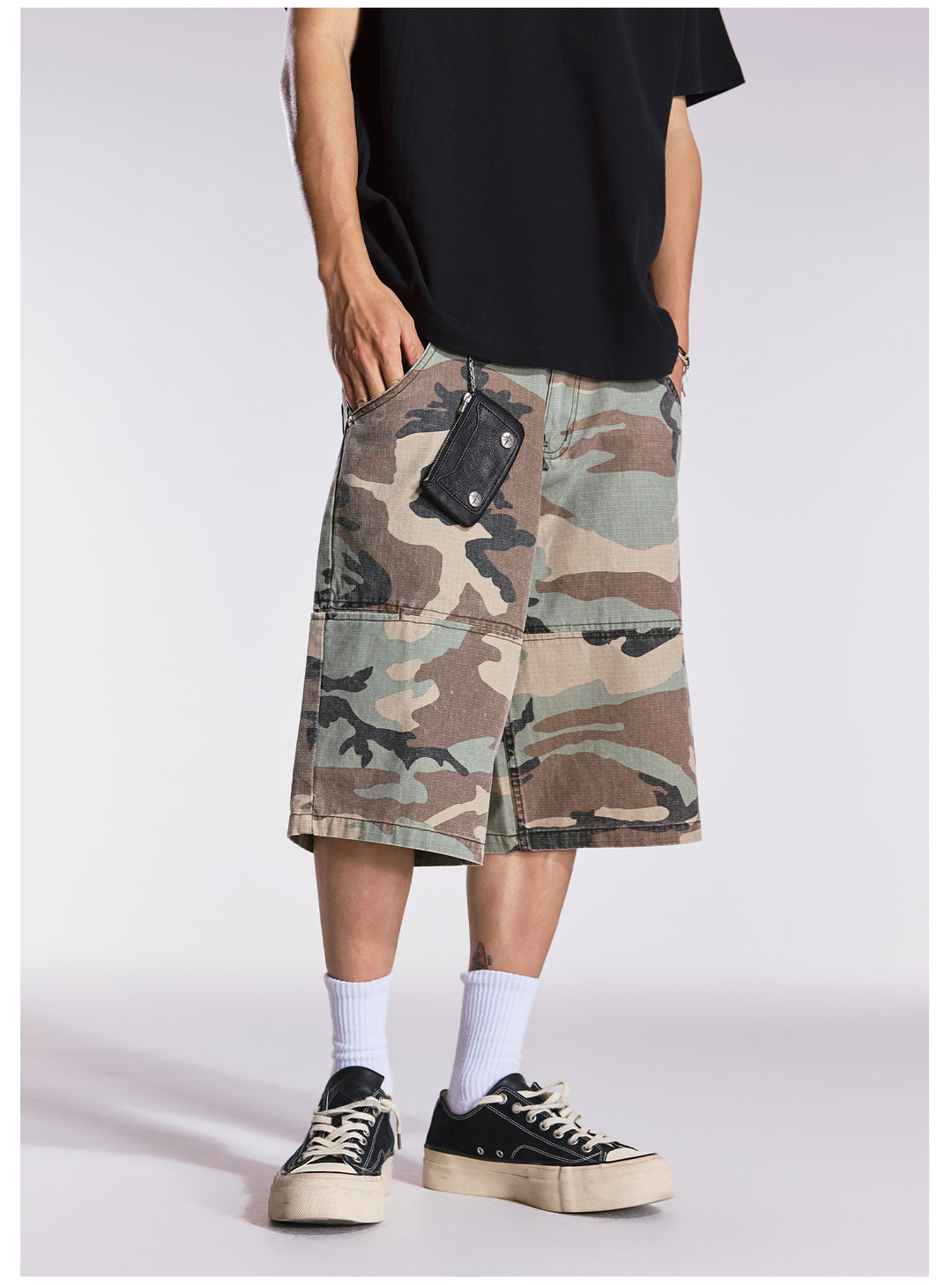 Remedy Leopard and Camouflage Work Painter Baggy Shorts | Face 3 Face