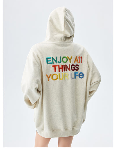 MEDM Rainbow Letter Zip Up Hoodie | Face 3 Face