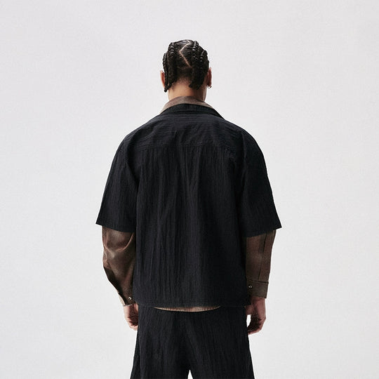 Labt Distressed Wash Pocket Short Sleeve Shirt | Face 3 Face