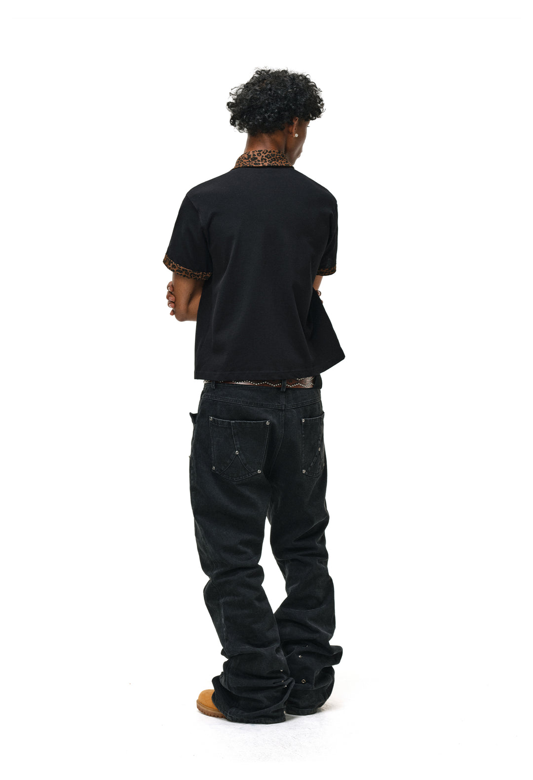 ANTIDOTE Studded Punk Zipper Flared Jeans | Face 3 Face