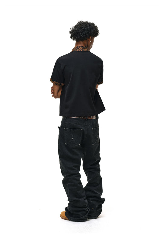 ANTIDOTE Studded Punk Zipper Flared Jeans | Face 3 Face