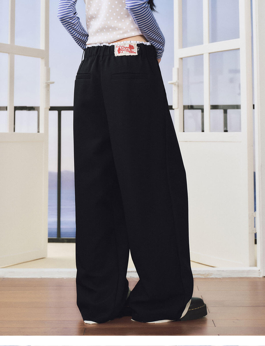 MEDM Elastic Waist Pleated Casual Suit Pants | Face 3 Face