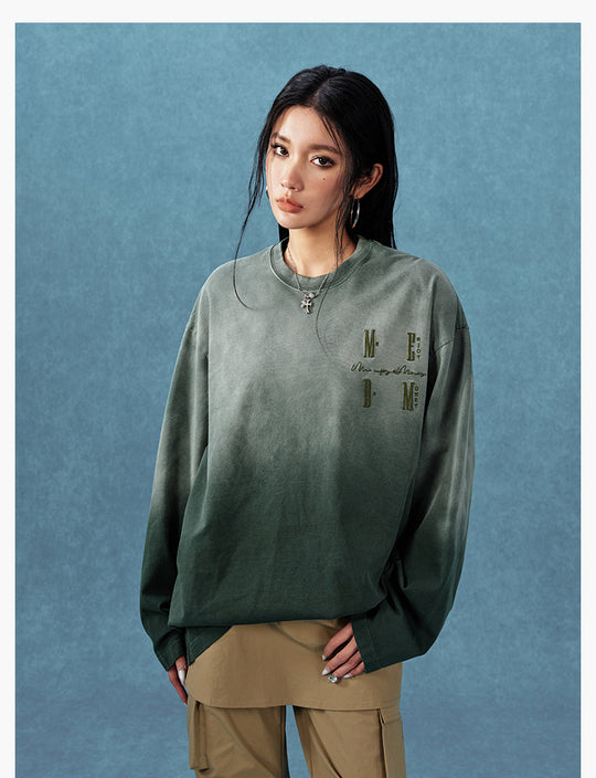 MEDM Gradient Washed Long Sleeve Tee | Face 3 Face