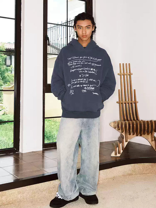 JUST VIBE Letter Print Hoodie | Face 3 Face