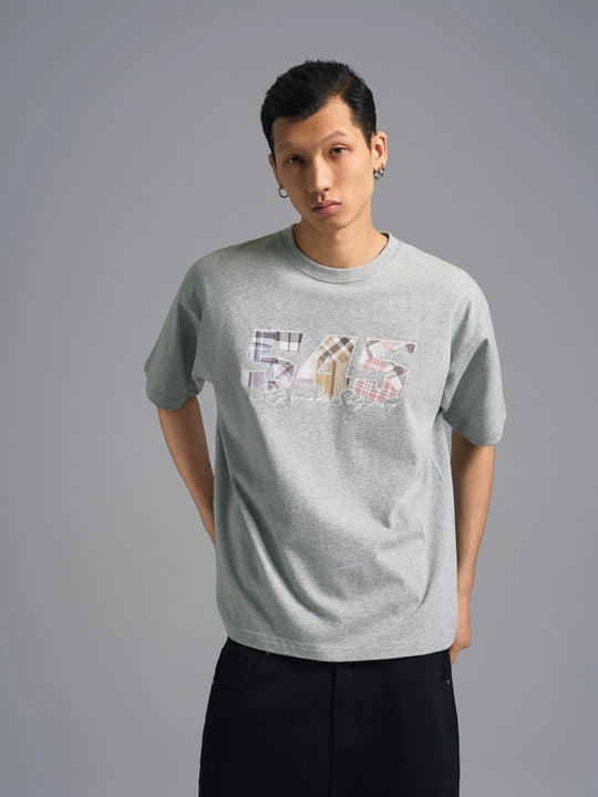 S45 Plaid Logo Patch Embroidery Tee | Face 3 Face