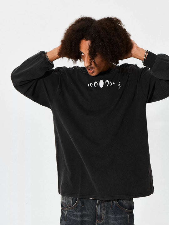 KARMANISTIC Standard Logo Washed Distressed Long Sleeve Tee | Face 3 Face