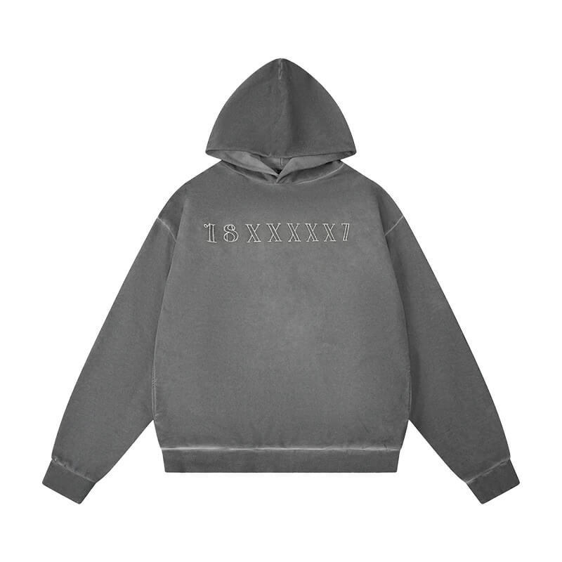 1807 Angel Printed Washed Ash Hoodie | Face 3 Face