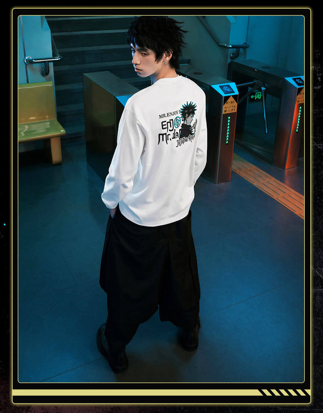 MEDM × Jujutsu Kaisen Character Print Embroidered Long Sleeve Tee | Face 3 Face