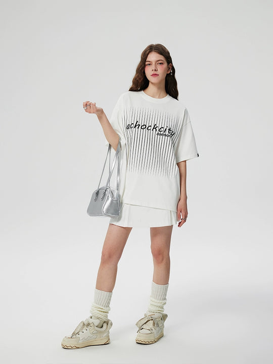 Achock Screen Stripe Print Tee | Face 3 Face