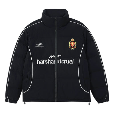 Harsh and Cruel Football Club Embroidered Down Jacket | Face 3 Face