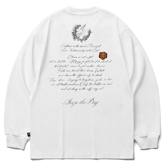 Remedy Wax Seal Handwritten Letter Print Long Sleeve Tee | Face 3 Face