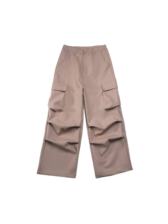 LIBERAFIT Wool Blend 3D Flap Pocket Baggy Cargo Pants | Face 3 Face