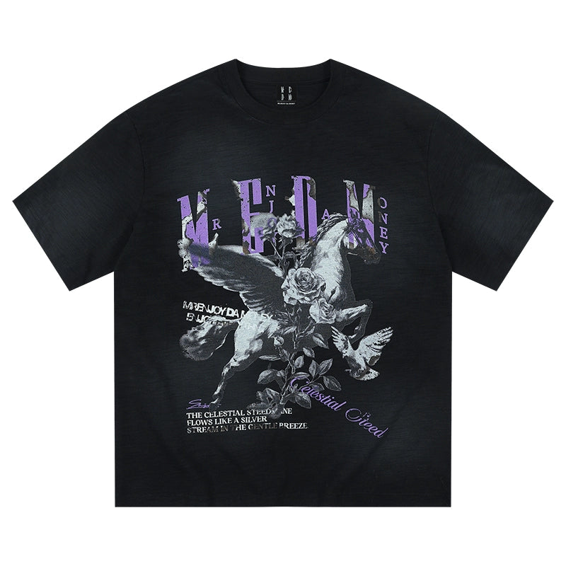 MEDM Pegasus Print Washed Tee | Face 3 Face