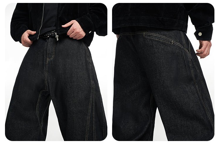 F3F Select Stitch Design Baggy Jeans | Face 3 Face