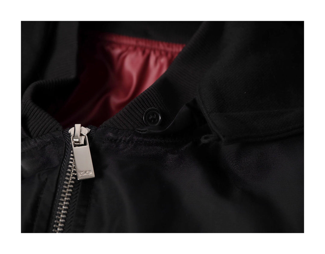 KARMANISTIC Embroidered Hooded Puffer Bomber Jacket | Face 3 Face