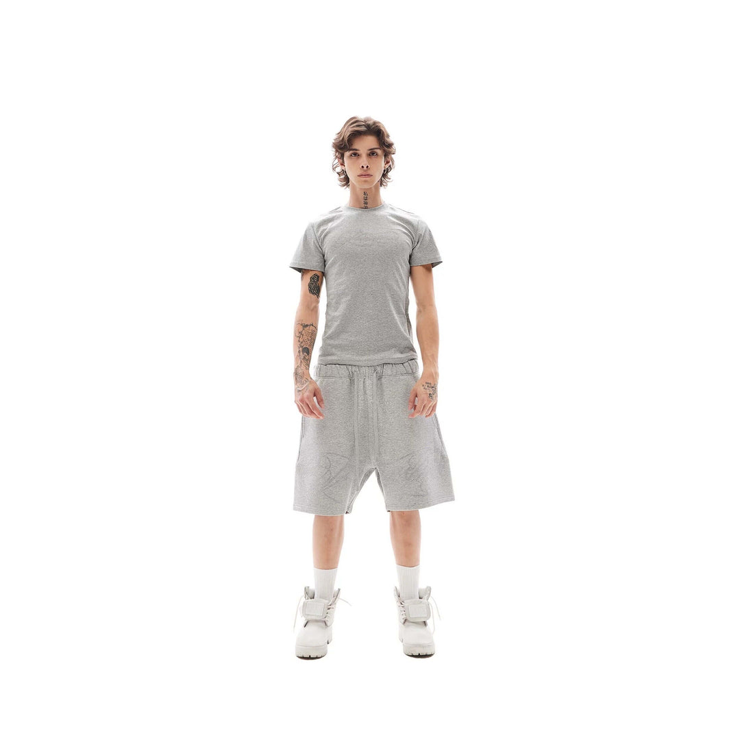 KARMANISTIC Rhinestone Letter Sweat Shorts | Face 3 Face