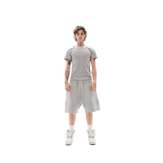 KARMANISTIC Rhinestone Letter Sweat Shorts | Face 3 Face