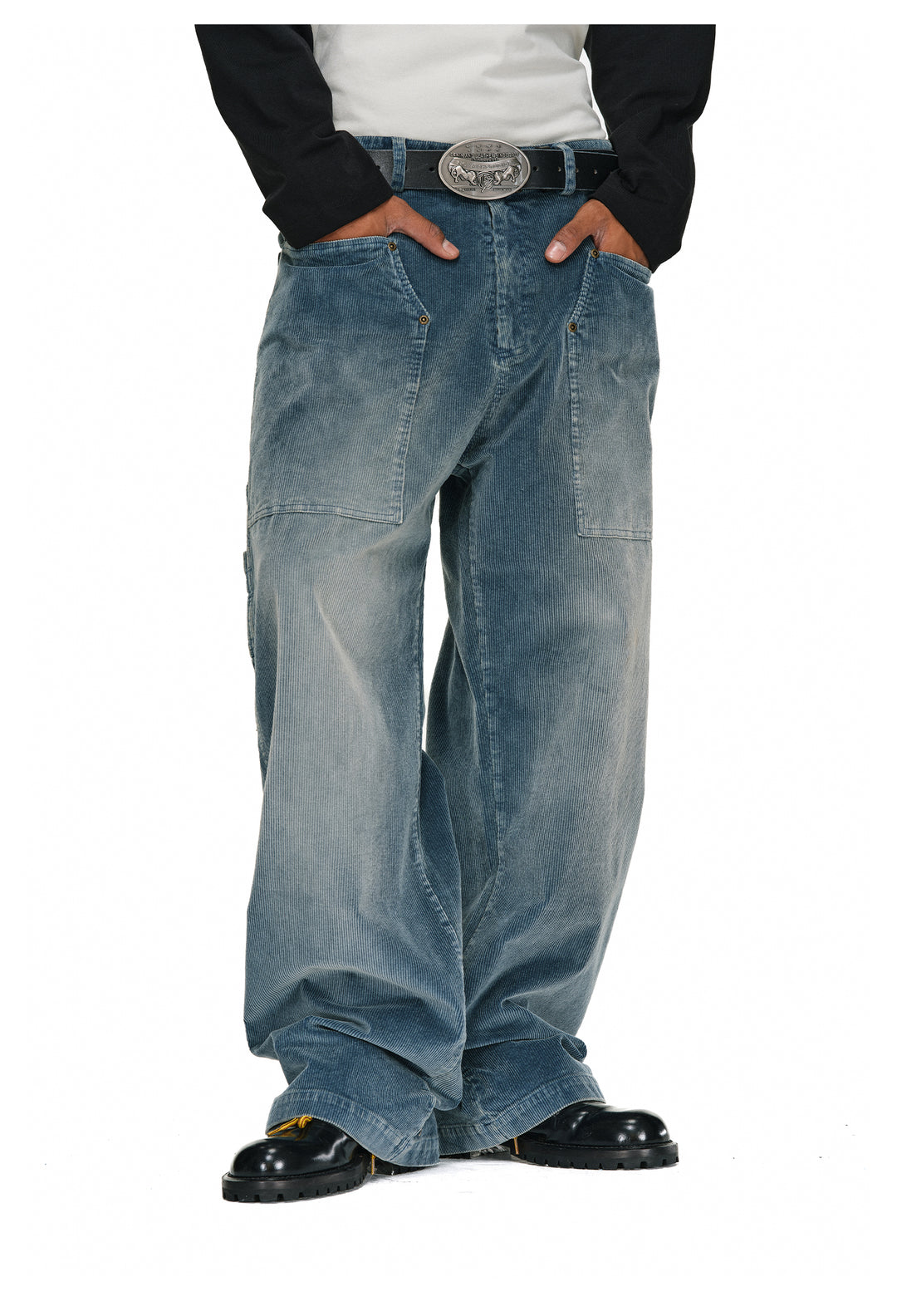 ANTIDOTE Patch Pocket Washed Corduroy Pants | Face 3 Face