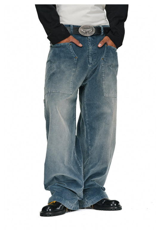 ANTIDOTE Patch Pocket Washed Corduroy Pants | Face 3 Face