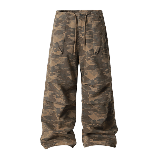 JHYQ Camouflage Pleated Paratrooper Work Pants