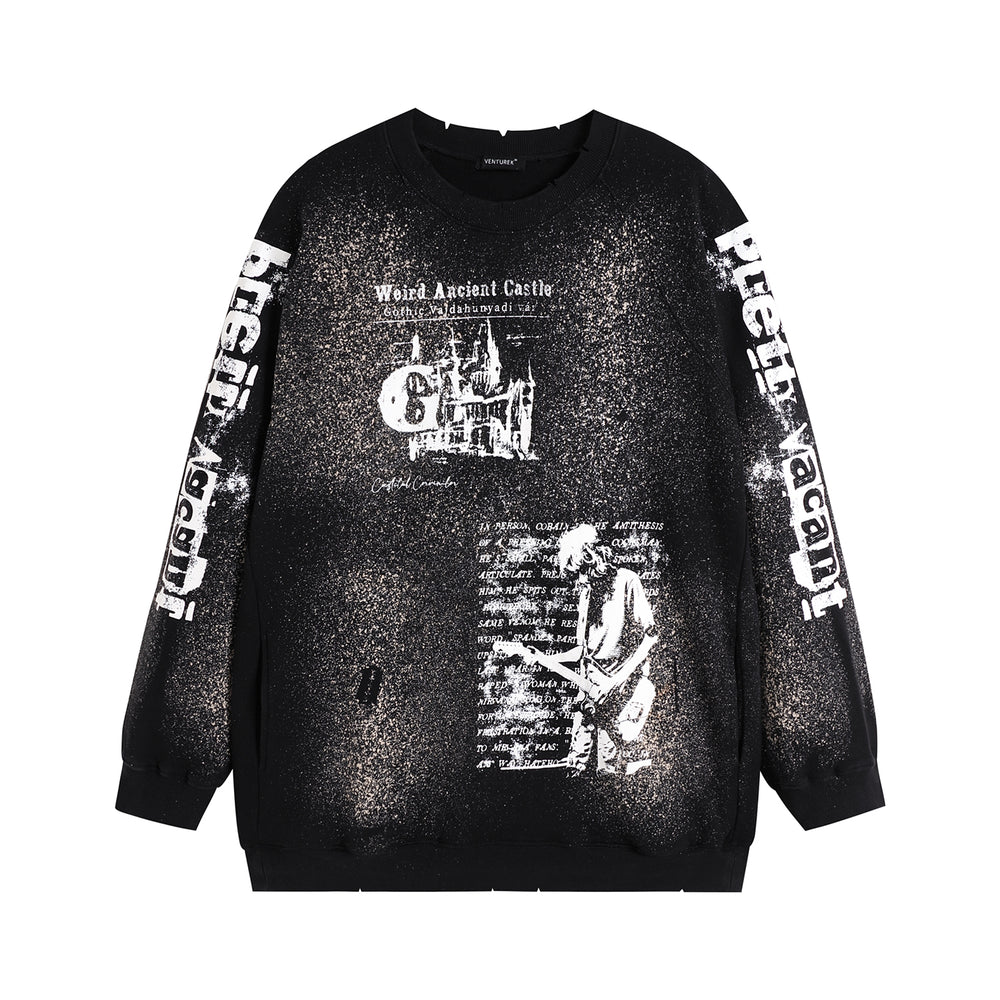VENTUREK Graffiti Letter Dot Spray Print Sweatshirt | Face 3 Face